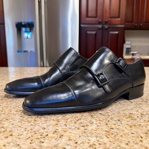 Kenneth Cole New York Men’s Black Leather Double Monk Strap Shoes EU 42/US 9